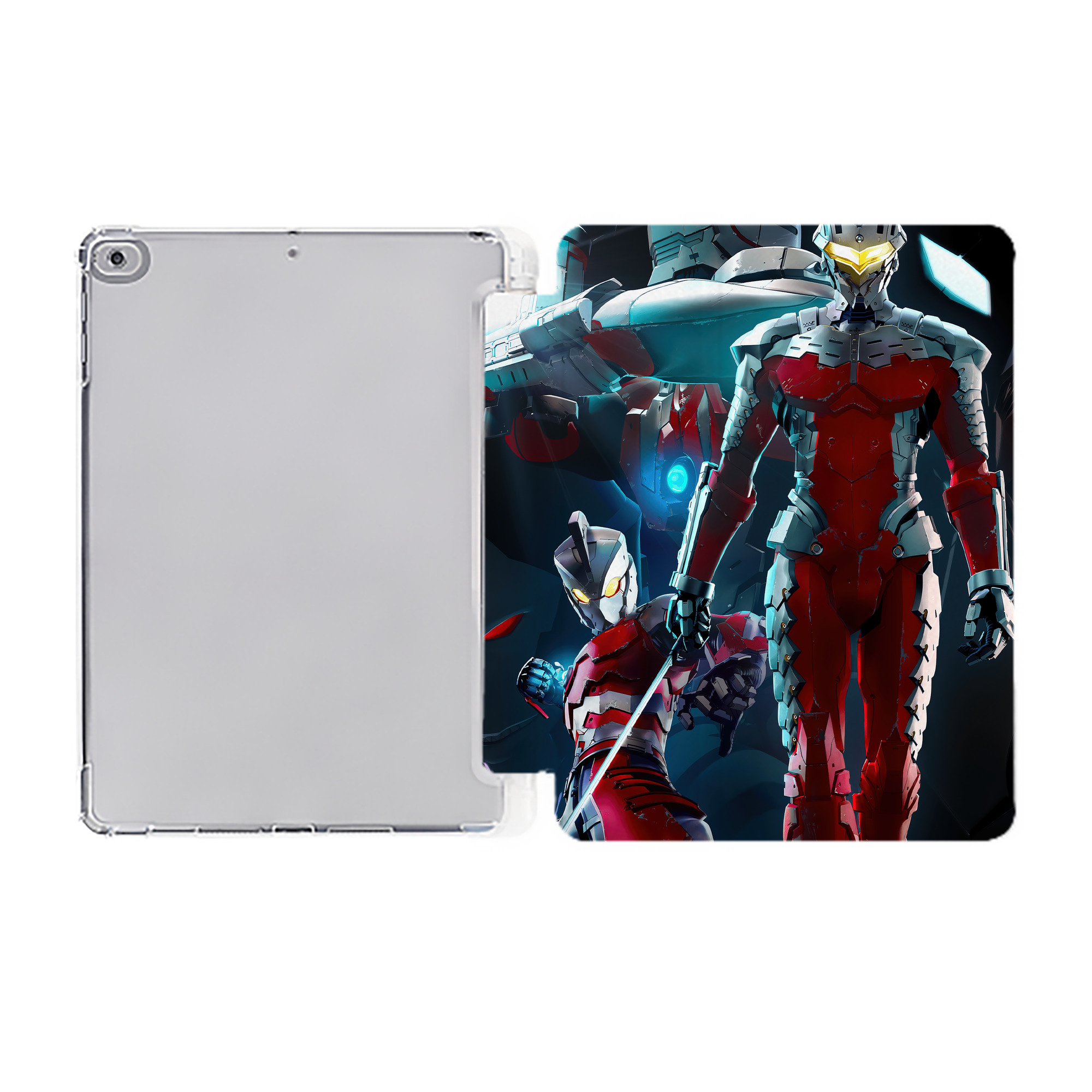 （画像用） ウルトラマン Ultraman IPad ケース ペン収納付き 三つ折りスタンド PUレザー×シリコン 対応機種9.5/10.5/10.9インチ